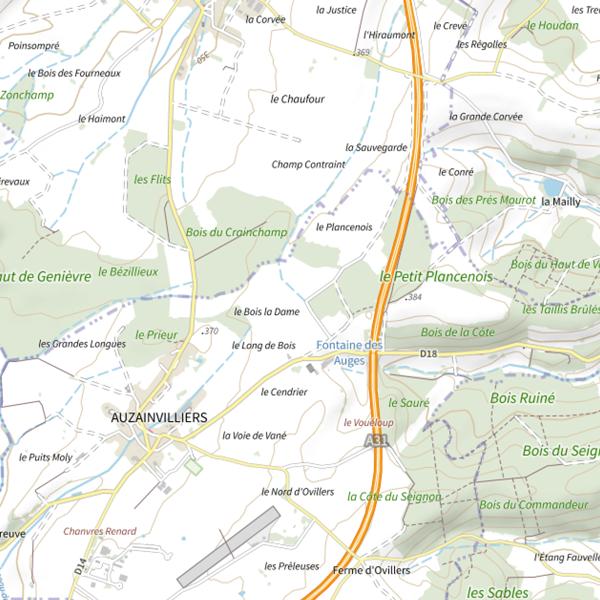 Plan cartographique de Ru de Nievel