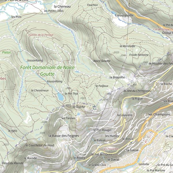 Plan cartographique de Ru de Noire Goutte