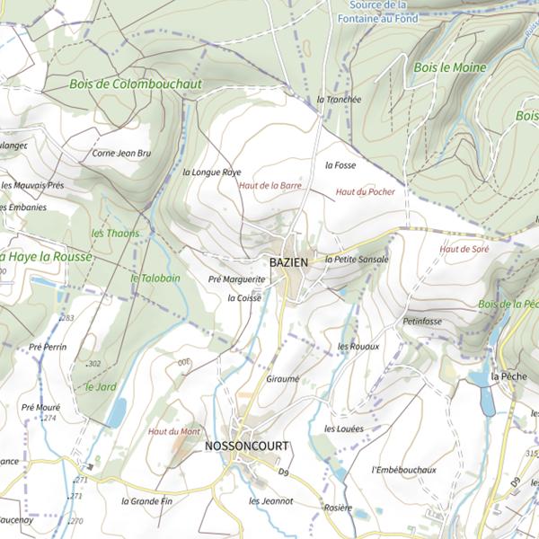 Plan cartographique de Ru de Nossoncourt