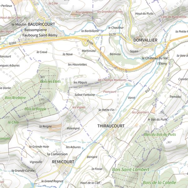 Plan cartographique de Ru de Pioncourt
