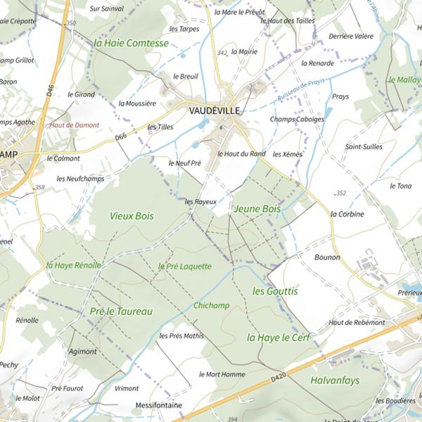 Plan cartographique de Ru de Prayis