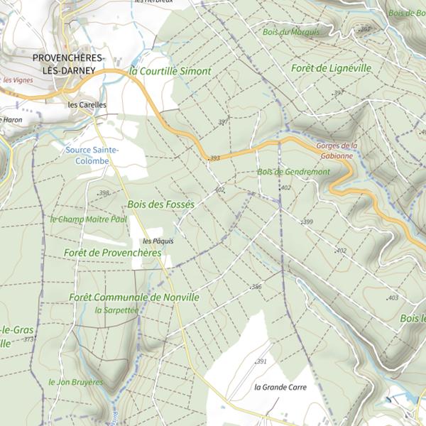 Plan cartographique de Ru de Quart Fontaine