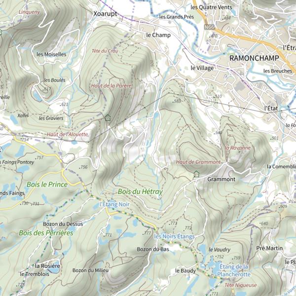 Plan cartographique de Ru de Ramonchamp