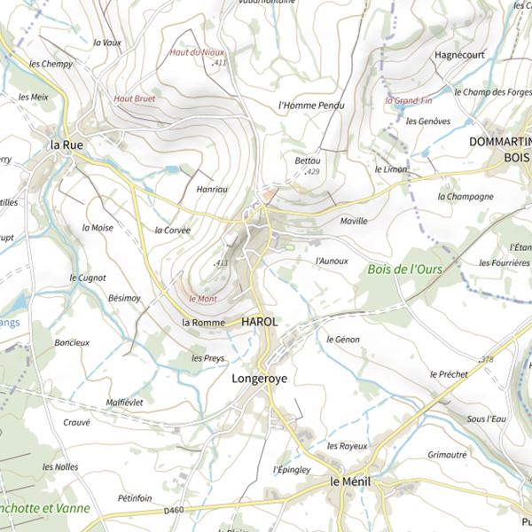 Plan cartographique de Ru de Reblangotte