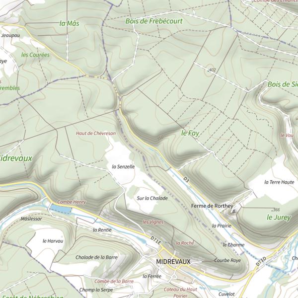 Plan cartographique de Ru de Rorthey