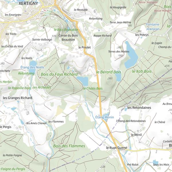 Plan cartographique de Ru de Rupt Guene