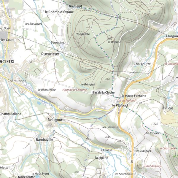 Plan cartographique de Ru de Ruxurieux