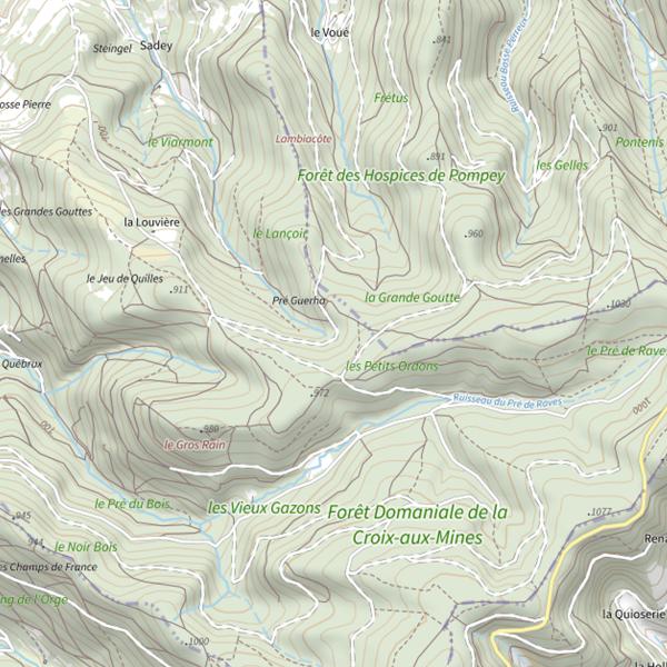 Plan cartographique de Ru de Sadey