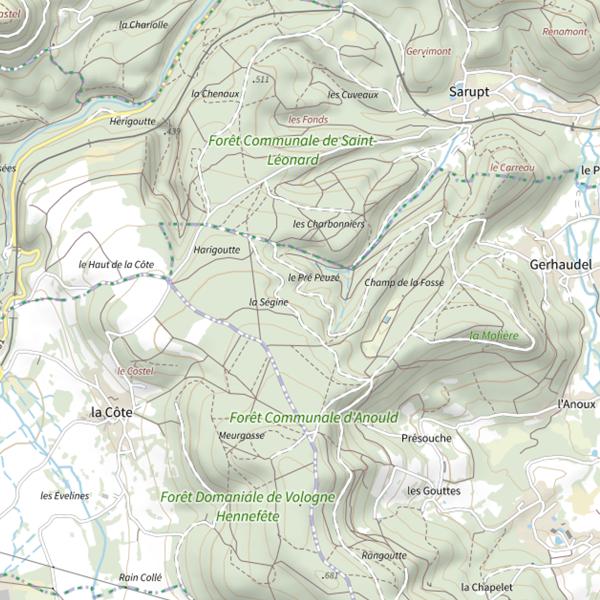 Plan cartographique de Ru de Sarupt