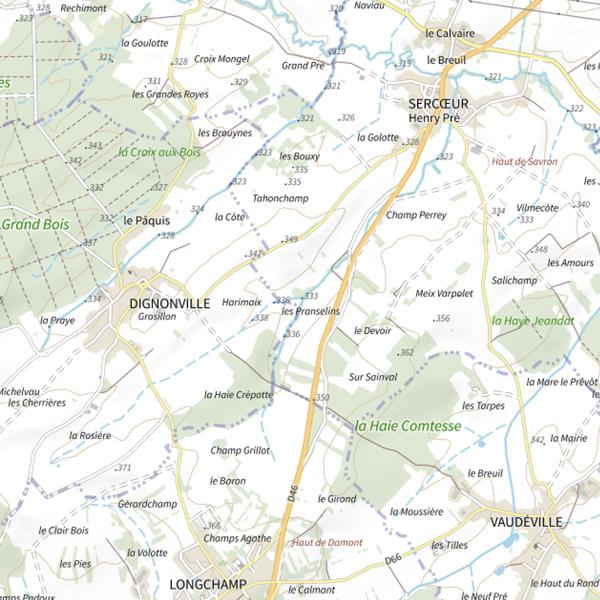 Plan cartographique de Ru de Sercoeur