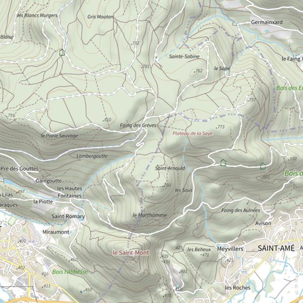 Plan cartographique de Ru de Seux