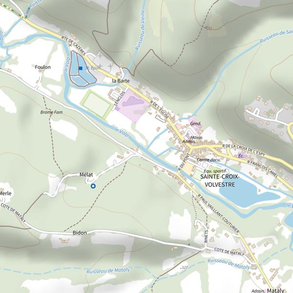 Plan cartographique de Ru. de St Jean à Ste Croix Volvestre