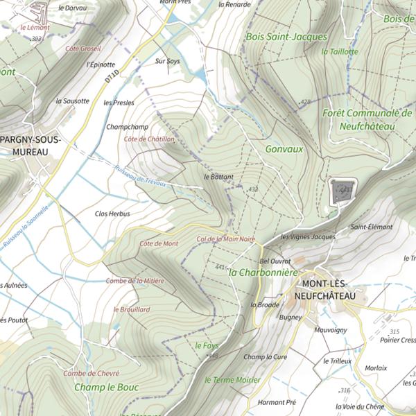 Plan cartographique de Ru de Trevau
