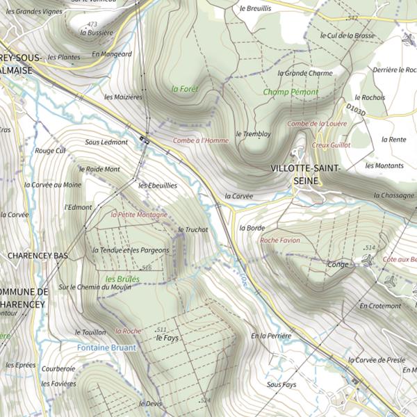 Plan cartographique de Ru de Villotte