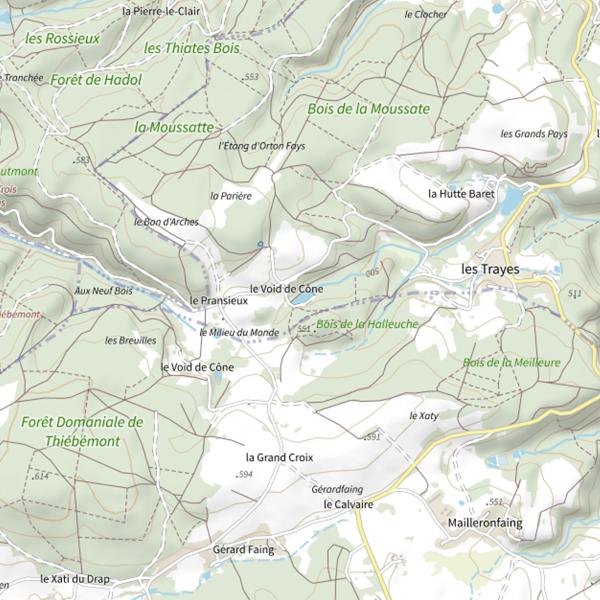 Plan cartographique de Ru de Void de Cone