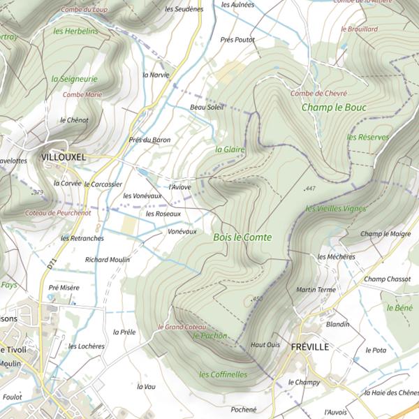 Plan cartographique de Ru de Vonevau