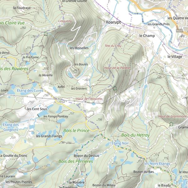 Plan cartographique de Ru de Xoarupt