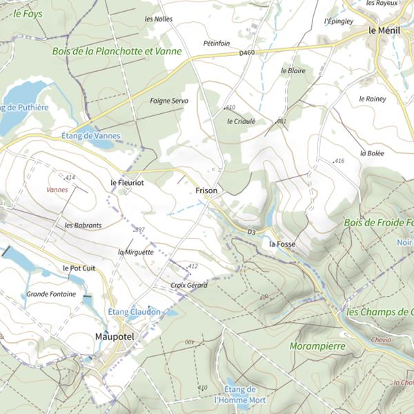 Plan cartographique de Ru des Auriers
