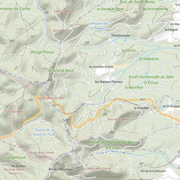 Plan cartographique de Ru des Basses Pierres