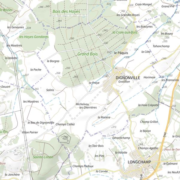 Plan cartographique de Ru des Bouxis