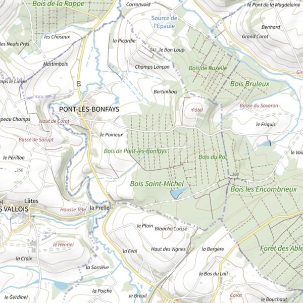 Plan cartographique de Ru des Chapeaux