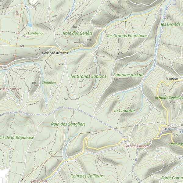 Plan cartographique de Ru des Étangs Coltat
