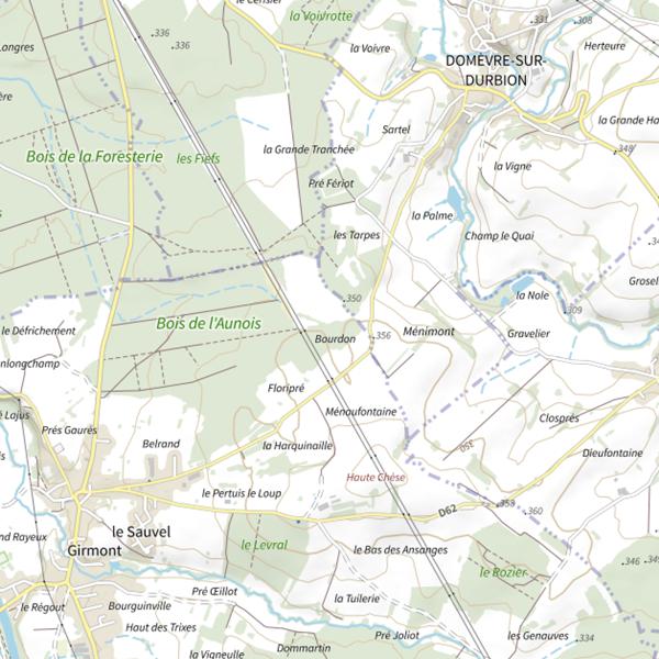 Plan cartographique de Ru des Étangs du Bois de la Fourche