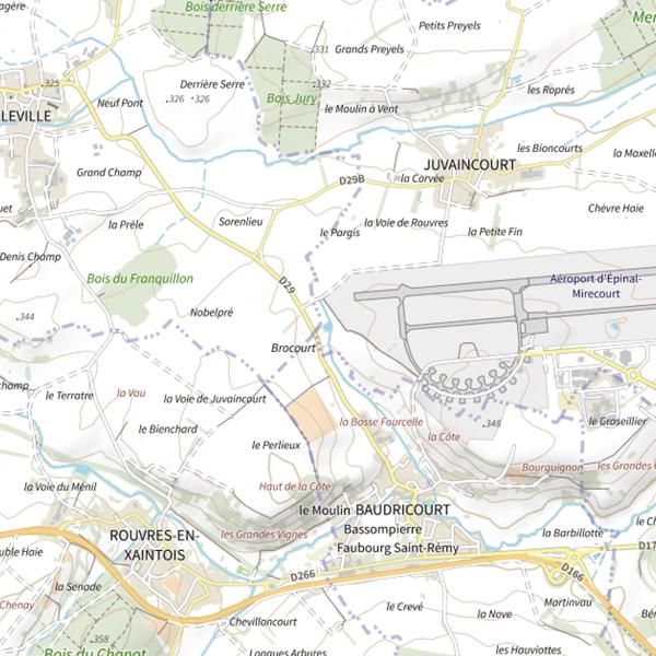 Plan cartographique de Ru des Fontaines