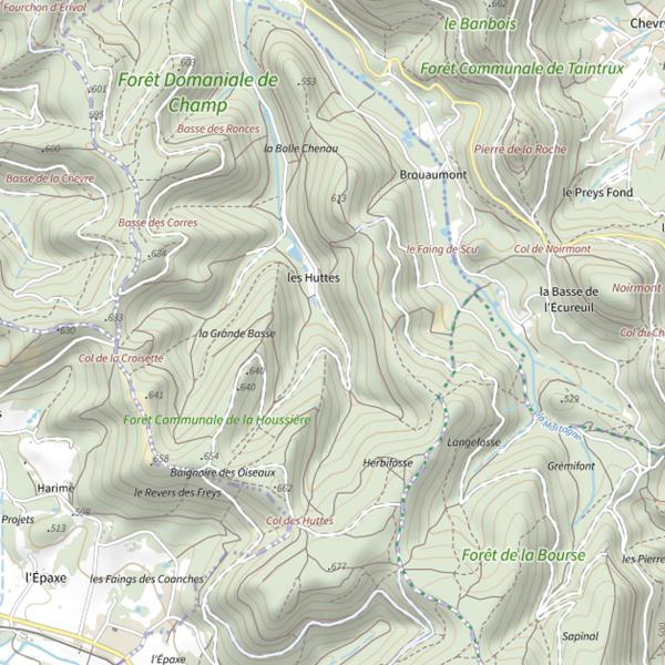 Plan cartographique de Ru des Huttes