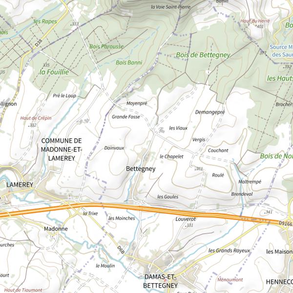 Plan cartographique de Ru des Preys