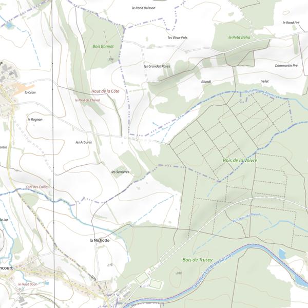 Plan cartographique de Ru des Rayeux