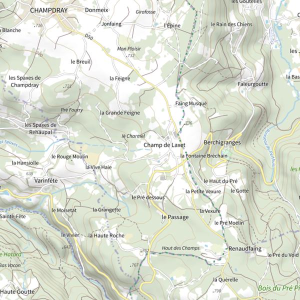 Plan cartographique de Ru des Spaxes