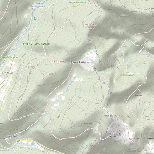 Plan cartographique de Ru des Vinterges