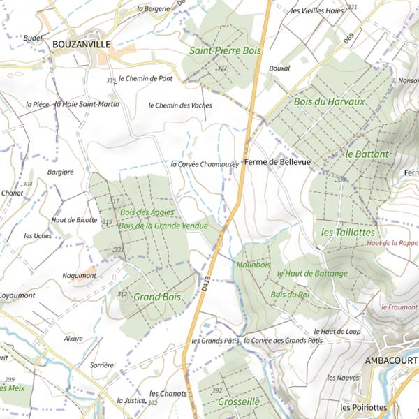 Plan cartographique de Ru des Vrayes