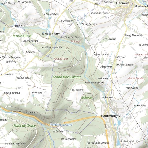 Plan cartographique de Ru d'Hautmougey