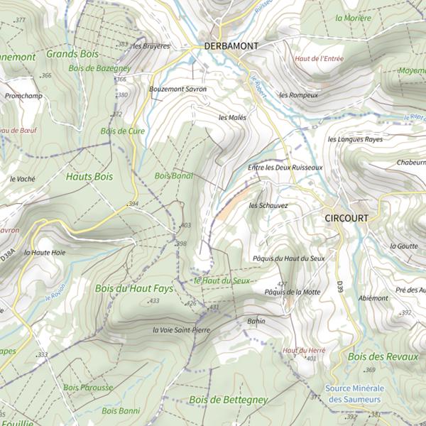 Plan cartographique de Ru du Bas du Fond