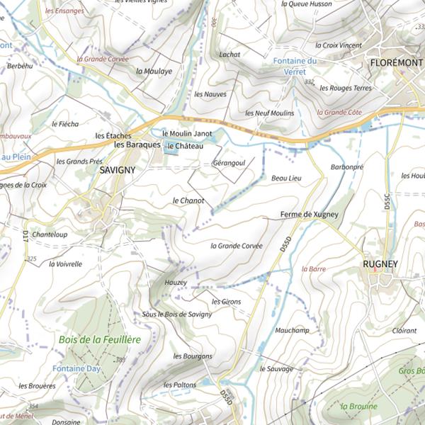 Plan cartographique de Ru du Chanot