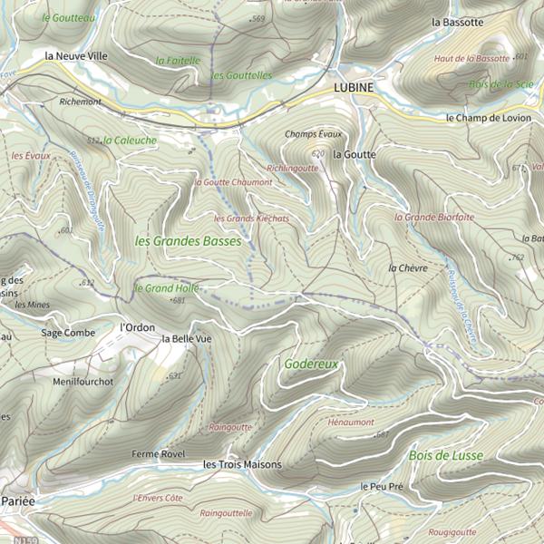 Plan cartographique de Ru du Chinet