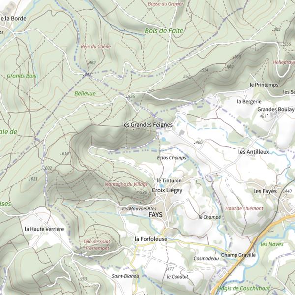 Plan cartographique de Ru du Cul d'Honstat