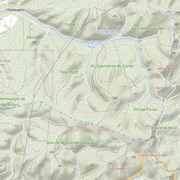 Plan cartographique de Ru du Faux Rupt