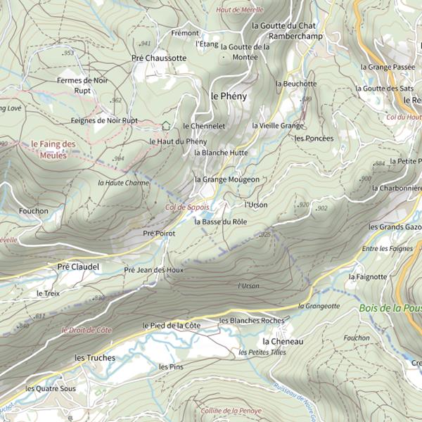 Plan cartographique de Ru du Pheny