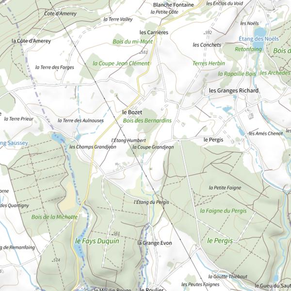 Plan cartographique de Ru du Roulier