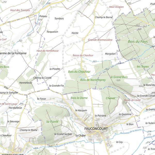 Plan cartographique de Ru du Secru