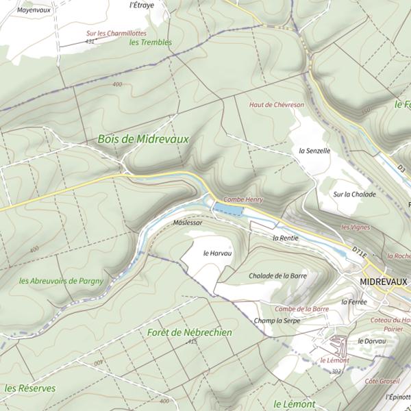 Plan cartographique de Ru du Vau