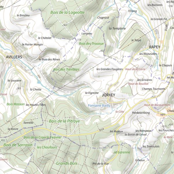 Plan cartographique de Ru du Xouillon