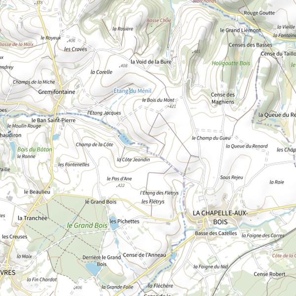 Plan cartographique de Ru Jeandin