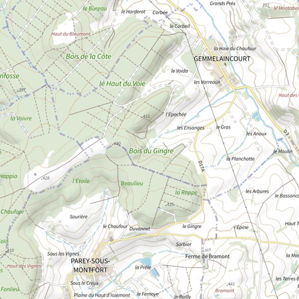 Plan cartographique de Ru la Deuille