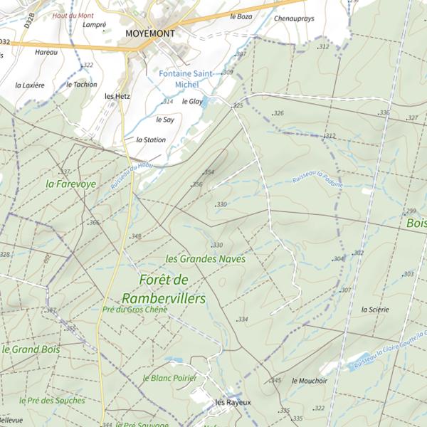 Plan cartographique de Ru la Padaine