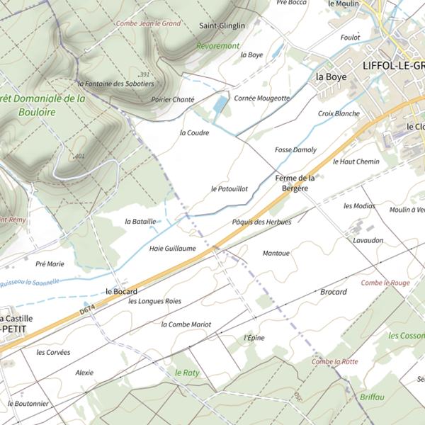 Plan cartographique de Ru la Saonnelle