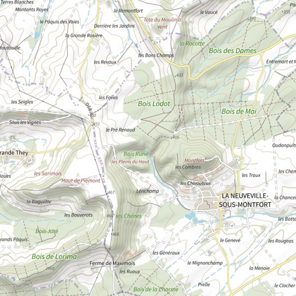 Plan cartographique de Ru la Saule